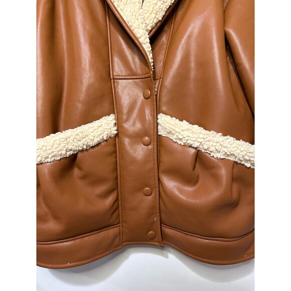 Blank NYC Rainmaker Sherpa Jacket Faux Fur Backing & Trim Size Large NWT Cozy - Picture 4 of 16